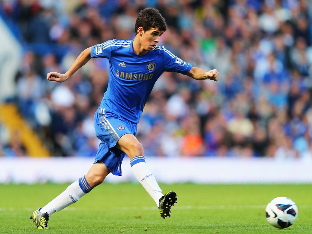 Chelsea's Brazillian midfielder Oscar was keen to impress