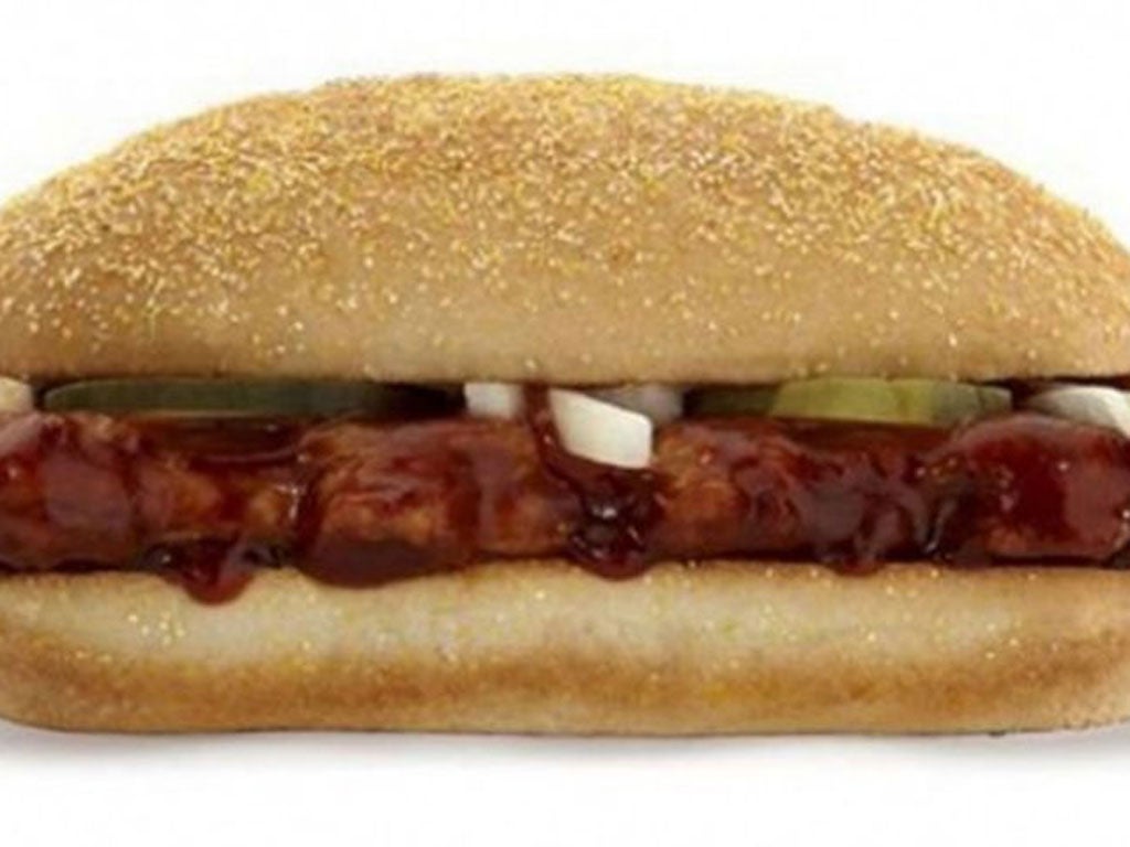 The back McRib has been knocked back until December