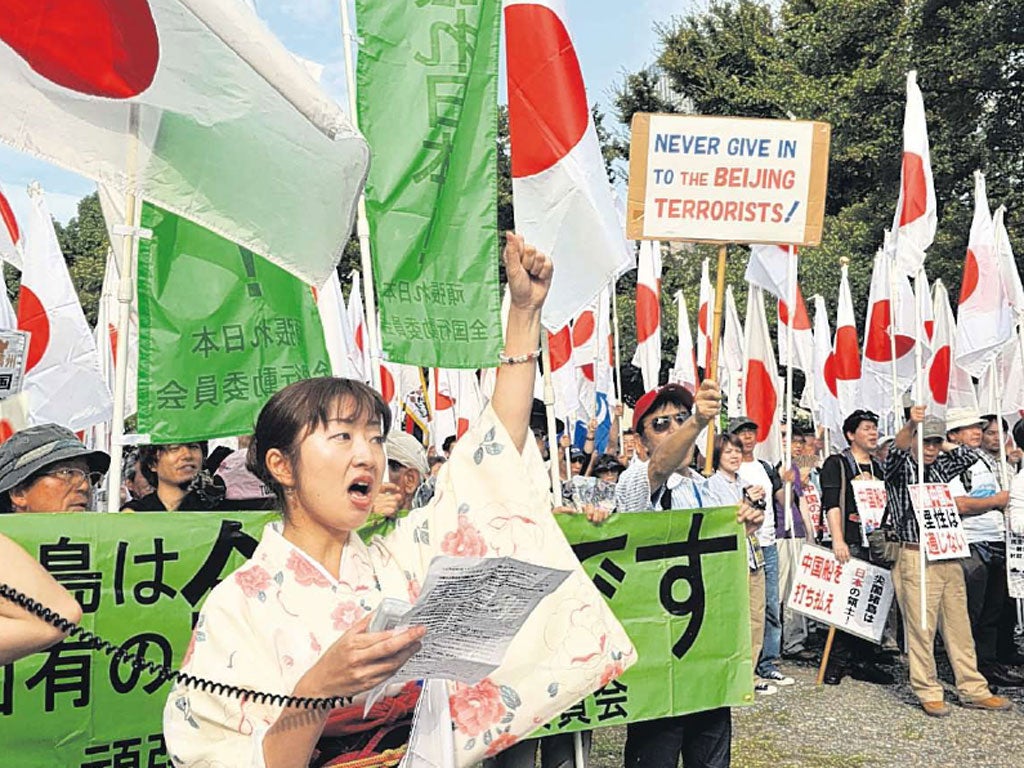 About 800 people marched near the Chinese embassy in Tokyo to denounce China at the weekend