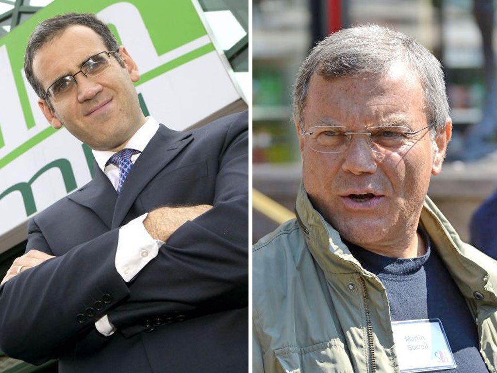Dunelm Chief Executive Will Adderley (left) and Sir Martin Sorrell, Chief executive of WPP