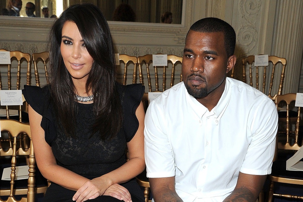 Kim Kardashian and Kanye West attend the Valentino Haute-Couture show as part of Paris Fashion Week Fall / Winter 2012/13 at Hotel Salomon de Rothschild