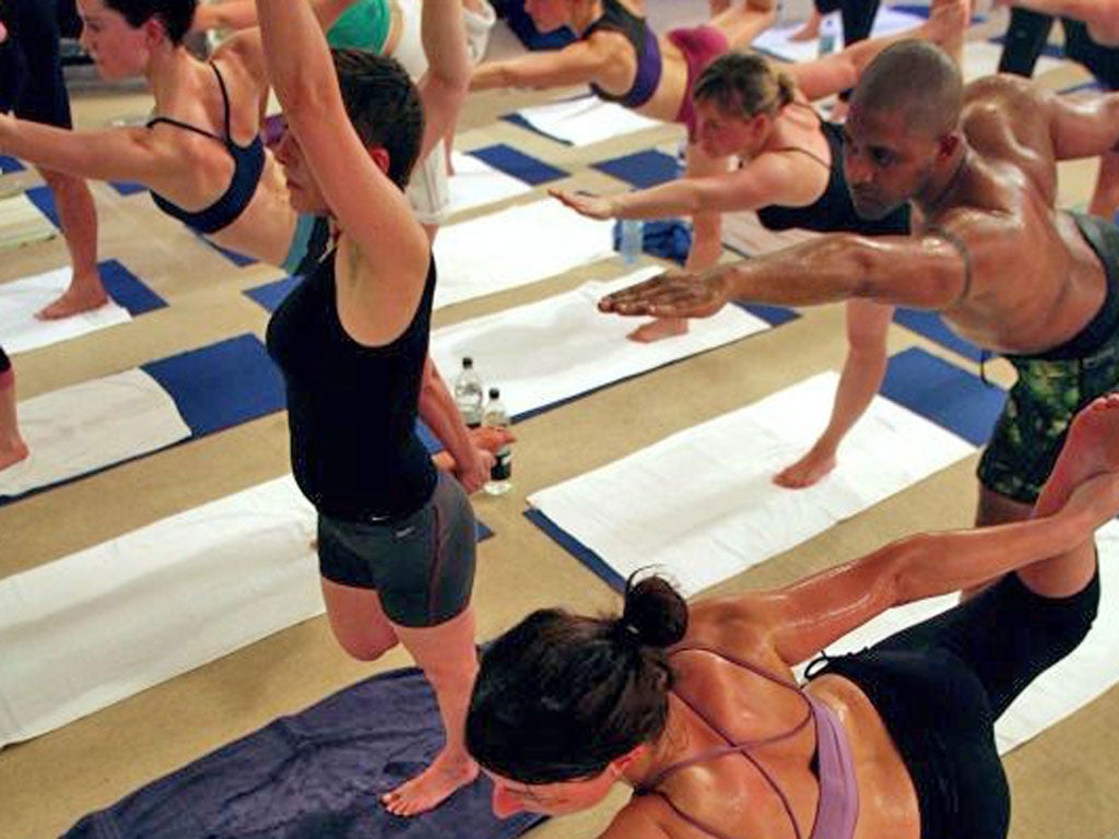 The 90 minutes yoga in rooms heated to over 40 degrees
