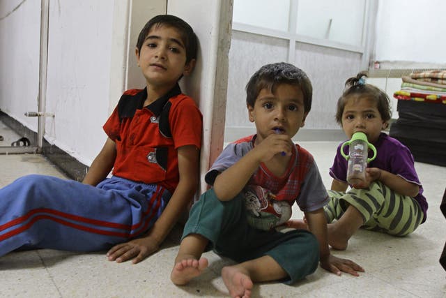 Displaced children take shelter in Damascus