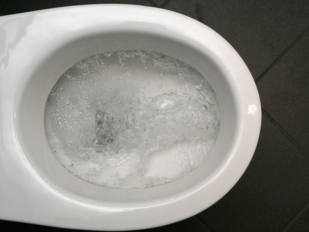 SCHWELM, GERMANY - JANUARY 10: Water pours down the toilet on January 10, 2007 in Schwelm, Germany.