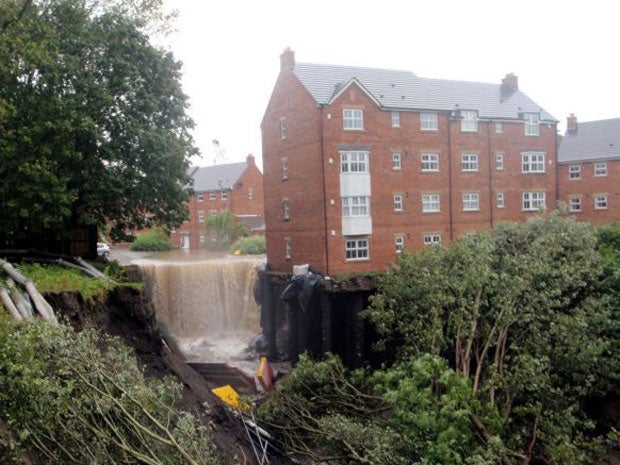 Dramatic pictures of the damage to the properties in Spencer Court, Newburn, Newcastle, following this week's heavy rain showed they looked close to collapse