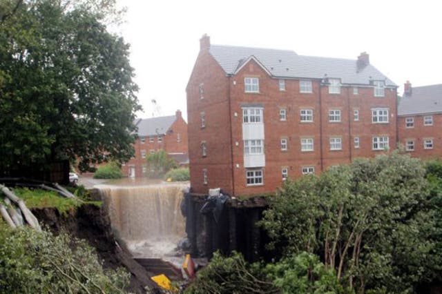 Dramatic pictures of the damage to the properties in Spencer Court, Newburn, Newcastle, following this week's heavy rain showed they looked close to collapse