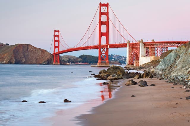 The Golden Gate Bridge across San Francisco Bay