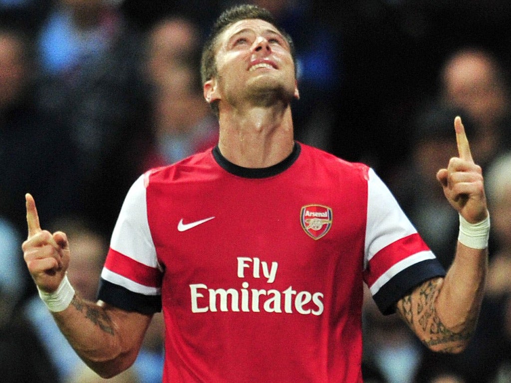 Olivier Giroud finally got his first Arsenal goal but later missed a penalty