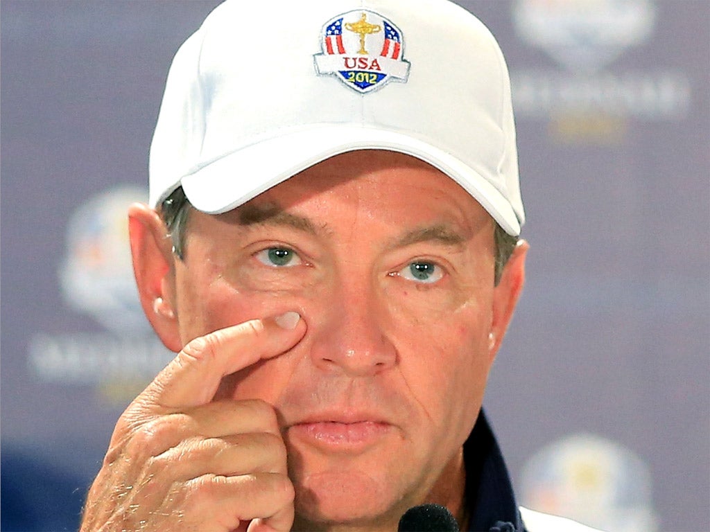 Davis Love III wells up with the emotions of leading the US team at the Ryder Cup