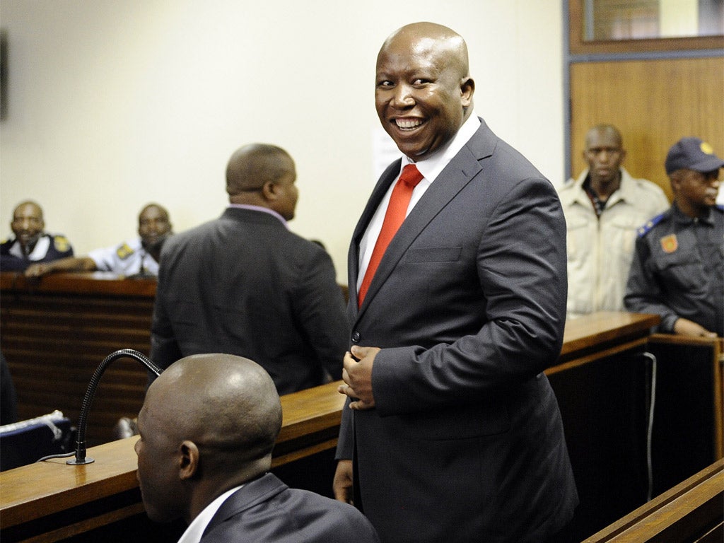 Julius Malema during his court appearance yesterday in Polokwane