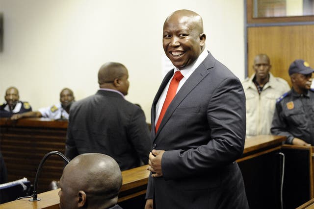 Julius Malema during his court appearance yesterday in Polokwane