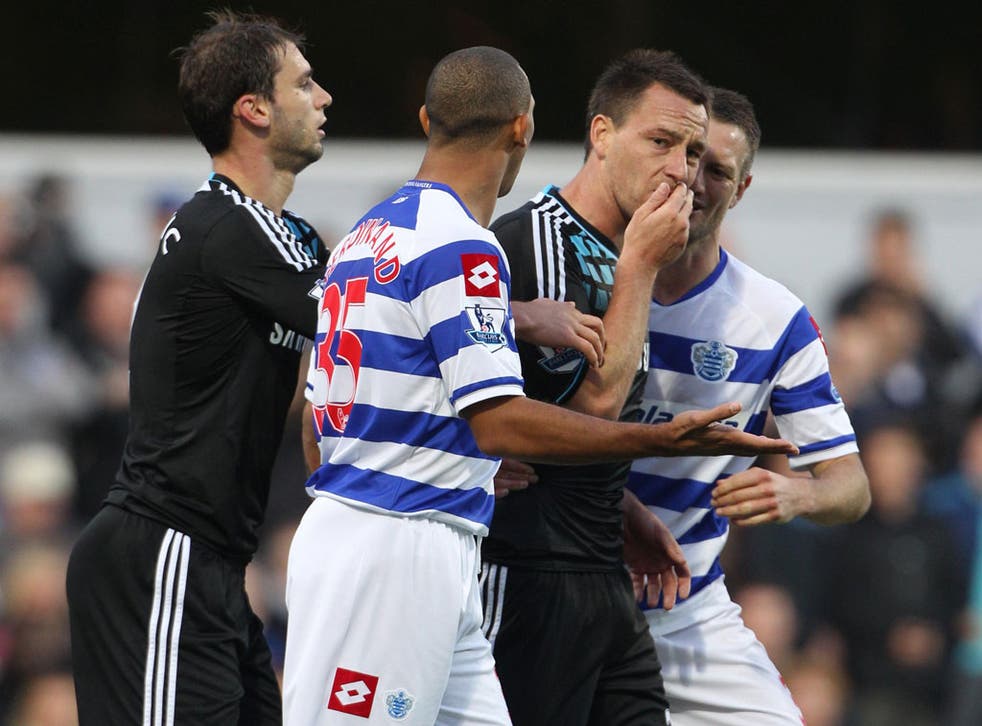 John Terry covers his mouth after his flashpoint with Anton Ferdinand