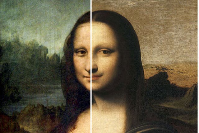 <b>Mona Lisa (left)</b>
<br />Leonardo’s preferred medium was wood, not canvas which the Isleworth version is painted on. Art historian Martin Kemp said: 'The head, like all other copies, does not capture the profound elusiveness of the original'<br/>
<p>
