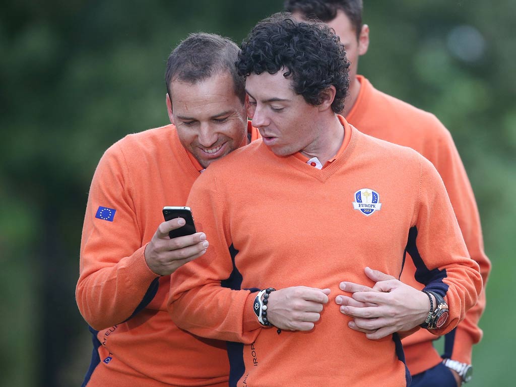 Sergio Garcia: "Now see Rory, this is how you set your alarm!" (28/09/12) To enter the current caption competition, click here.