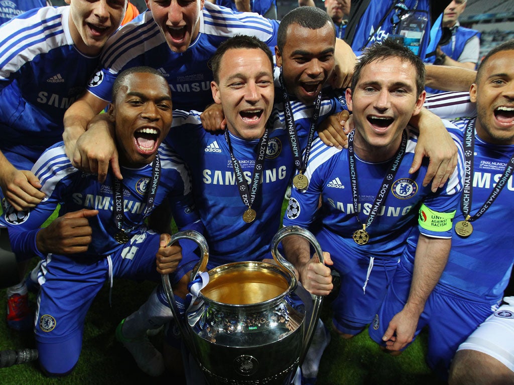John Terry celebrates after Chelsea’s Champions League victory
