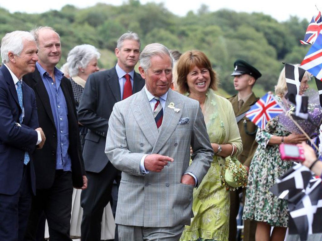 Prince Charles was greeted by supporters waving Cornish and Union Flags when he visited Cornwall’s Eden Project earlier this year
