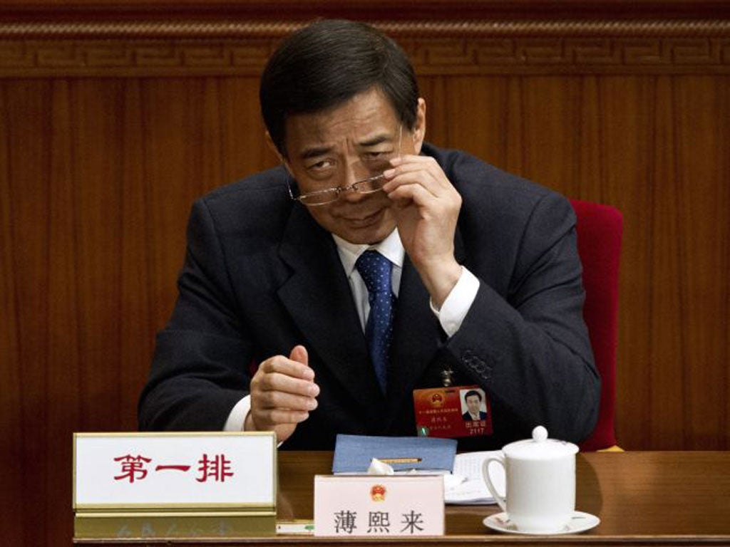 Bo Xilai at the National People’s Congress in Beijing in March