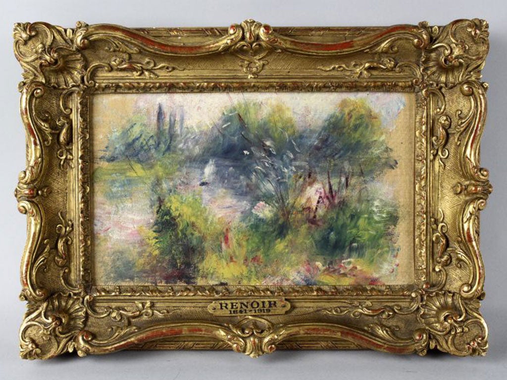 Pierre-Auguste Renoir’s Paysage Bords de Seine (Landscape on the Banks of the Seine) was to have gone under the hammer today at Potomack auctioneers but ownership questions halted the sale