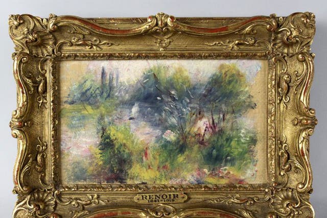  Pierre-Auguste Renoir’s Paysage Bords de Seine (Landscape on the Banks of the Seine) was to have gone under the hammer today at Potomack auctioneers but ownership questions halted the sale