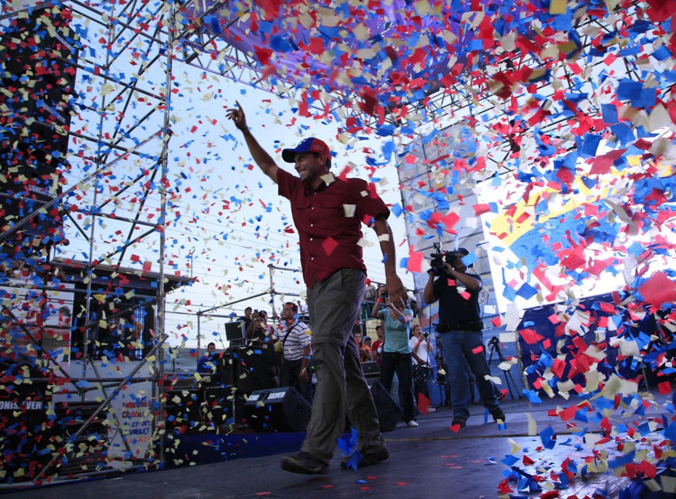 A new wave: Henrique Capriles at a campaign rally in Barinas last week