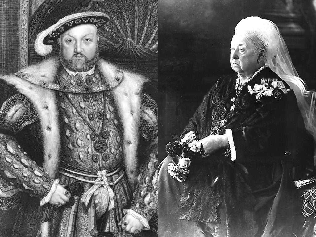 Joint honours: Henry VIII and Queen Victoria both suffered from painful symptoms of gout
