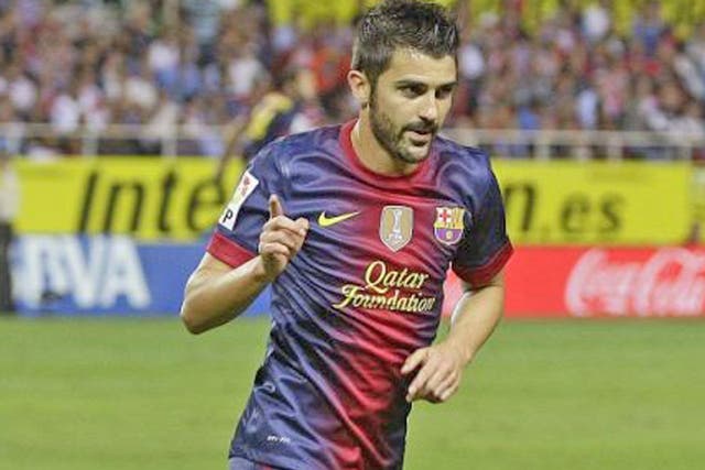 Substitute David Villa, back after a broken leg, struck Barça’s winner