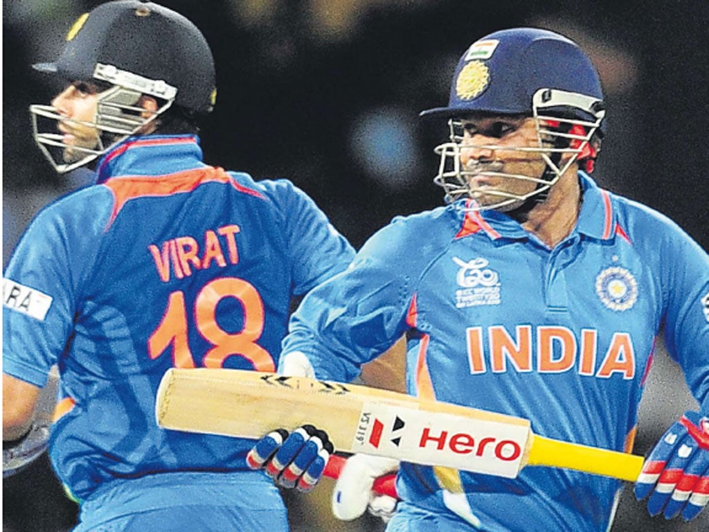 Virender Sehwag and Virat Kohli put on 74 to chase down Pakistan’s
target easily