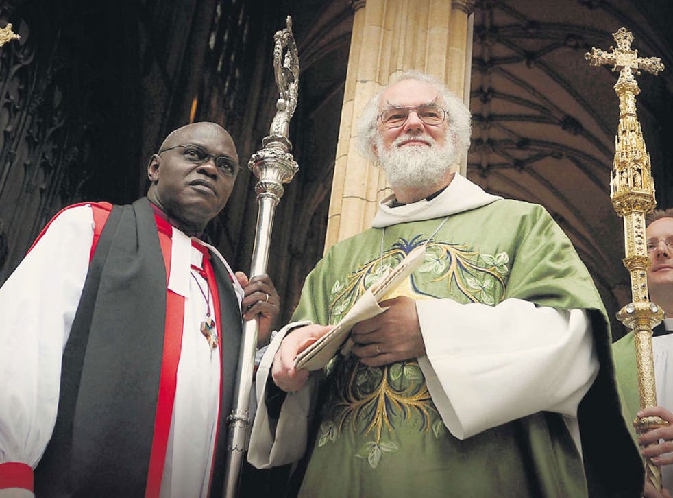 The Archbishop of York, John Sentamu, left, and Rowan Williams