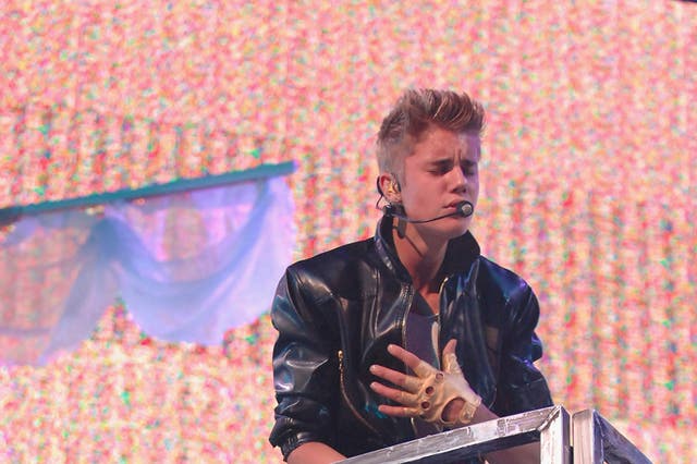 Justin Bieber kicked off his Believe tour in the US this weekend, but illness struck and the teen idol vomited twice onstage during his sold-out concert in Glendale, Arizona. Video posted on KTVK-TV's website shows the pop music star vomiting twice on stage Saturday night during his sold-out concert at the Jobing.com Arena in Glendale. He left the stage after each episode but returned and even did an encore.