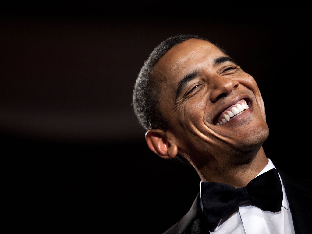 U.S. President Barack Obama smiles while speaking during the 36th annual National Italian American Foundation Gala October 29, 2011 in Washington, DC.