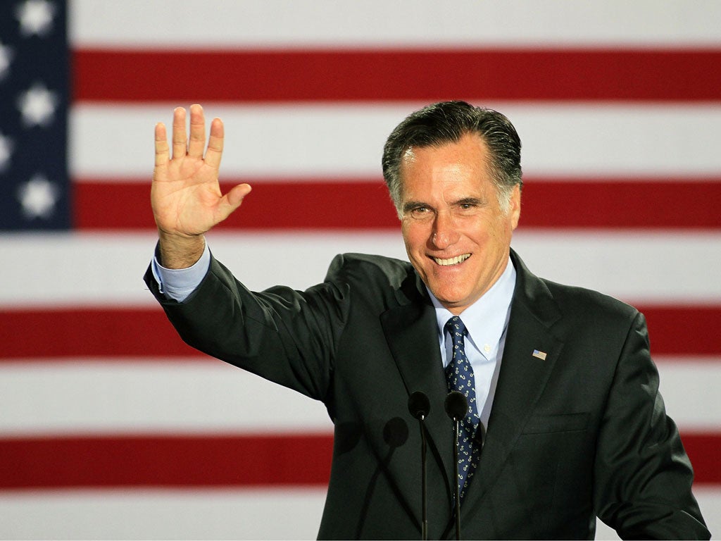Republican presidential candidate, former Massachusetts Governor Mitt Romney speaks to supporters at an election-night rally April 3, 2012 in Milwaukee, Wisconsin.