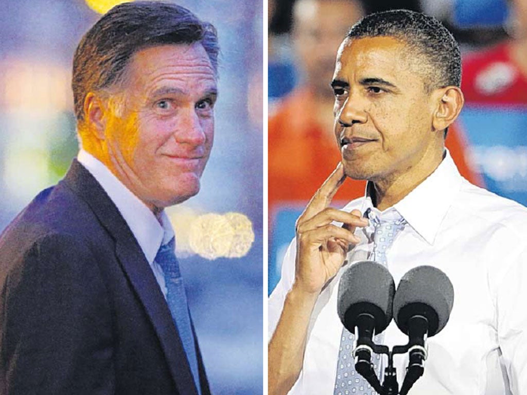 Polls show a tight race between Mitt Romney, left, and Barack Obama