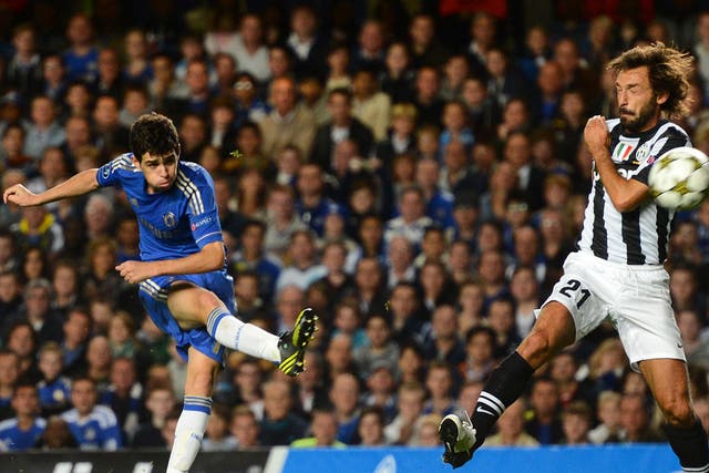 <b>19 September 2012</b><br/>
Oscar scores a brilliant goal, his second of the night as Chelsea and Juventus draw 2-2 at Stamford Bridge.
