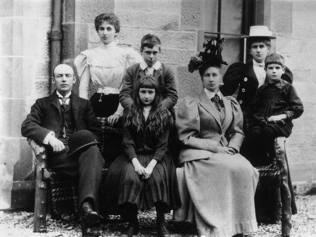 Circa 1890: A Victorian family group.