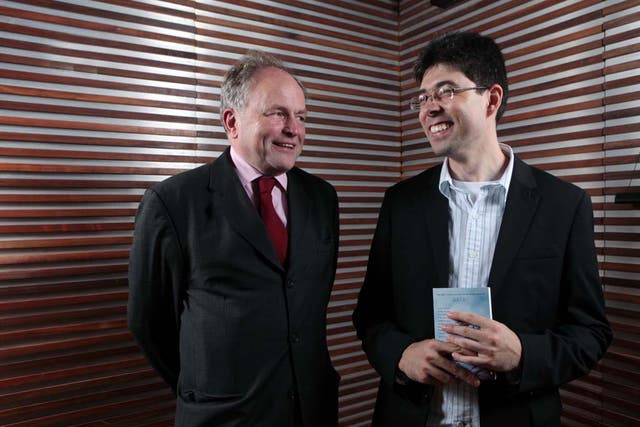 Clive Anderson with prize-winning Bulgarian author Miroslav Penkov