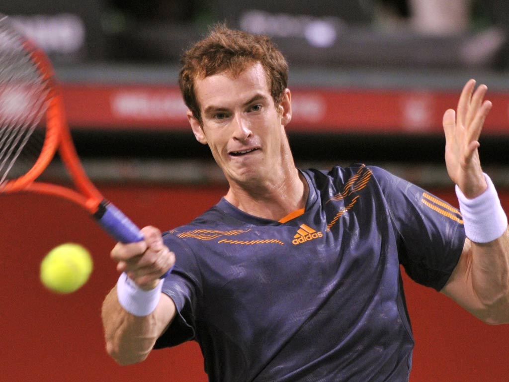 Andy Murray in action in Japan