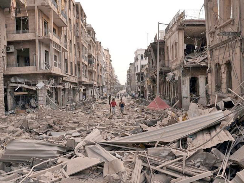 The destruction and huge damage caused by the explosions