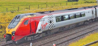 A Virgin train on the West Coast line in South Lanarkshire. Sir Richard and his company are being stripped of their franchise