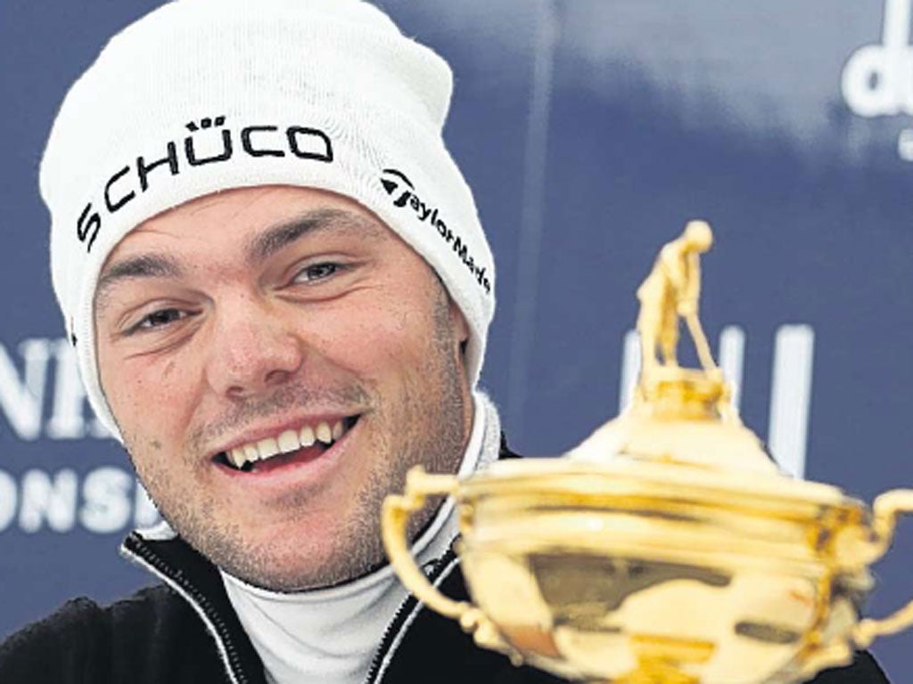 Martin Kaymer speaks to the media at The Old Course in St Andrews yesterday