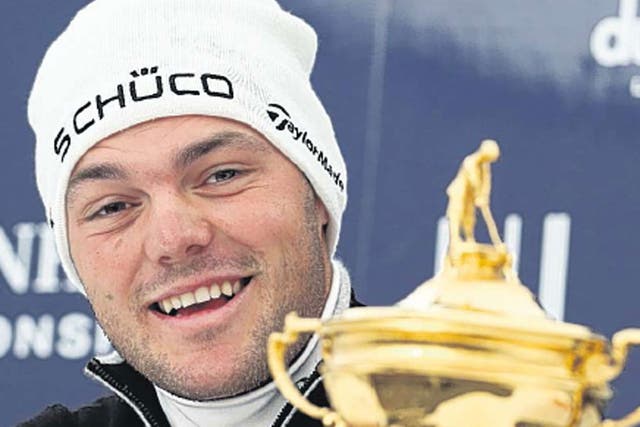 Martin Kaymer speaks to the media at The Old Course in St Andrews yesterday