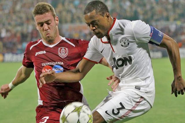 Evra struggled once again in Tuesday’s match away to Cluj