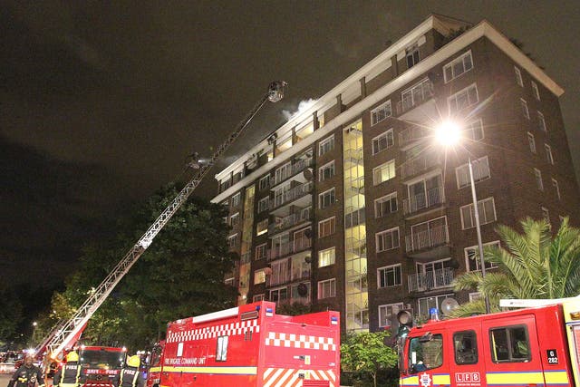 About 60 firefighters tackled the blaze