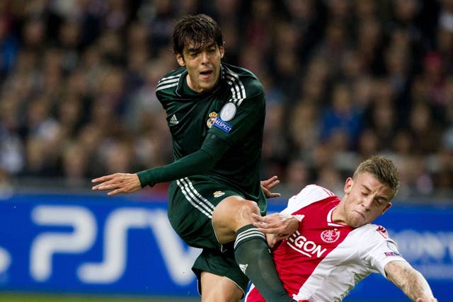 Kaka in Champions League action for Real Madrid