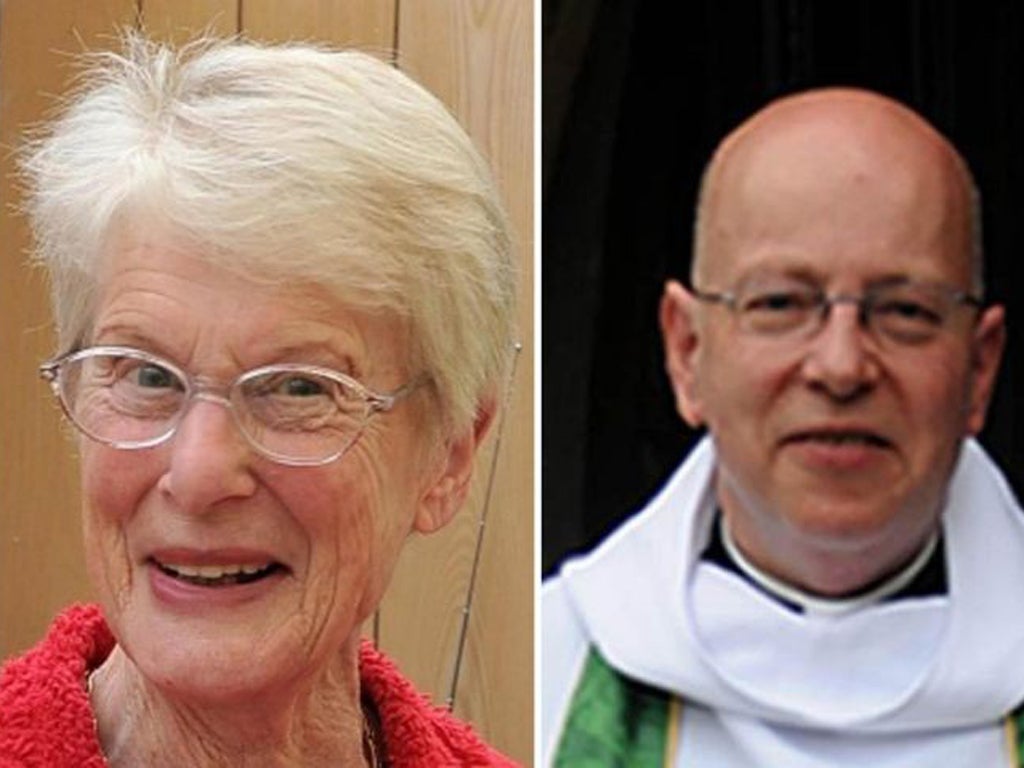 Vicar John Suddards, right and retired teacher Betty Yates, left