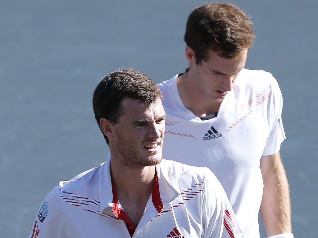 Jamie Murray (left) has played with 14 different partners in the last year but has familiar company in his brother Andy this week as they look to defend the title they won at the Japan Open a year ago