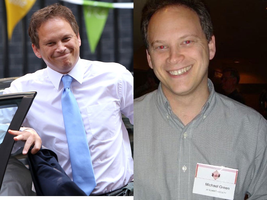 Grant Shapps in Downing Street; Mr Shapps as 'Michael Green'