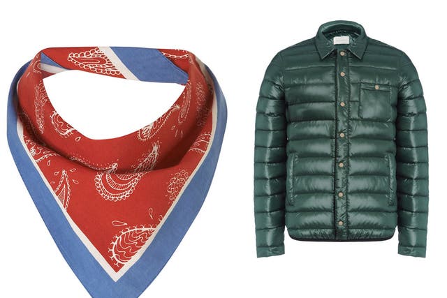 Left: the Paisley tear-drop motif continues to adorn menswear
Right:  French label Moncler is still the go-to brand for puffers