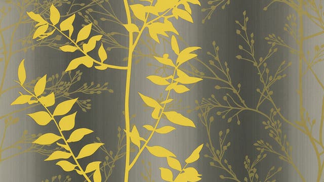 Glamour sheen: With shades of gold, slate and tumeric and a simple pattern, this Persephone wallpaper by Clarissa Hulse adds a touch of glamour without dominating a space, £48, clarissahulse.com