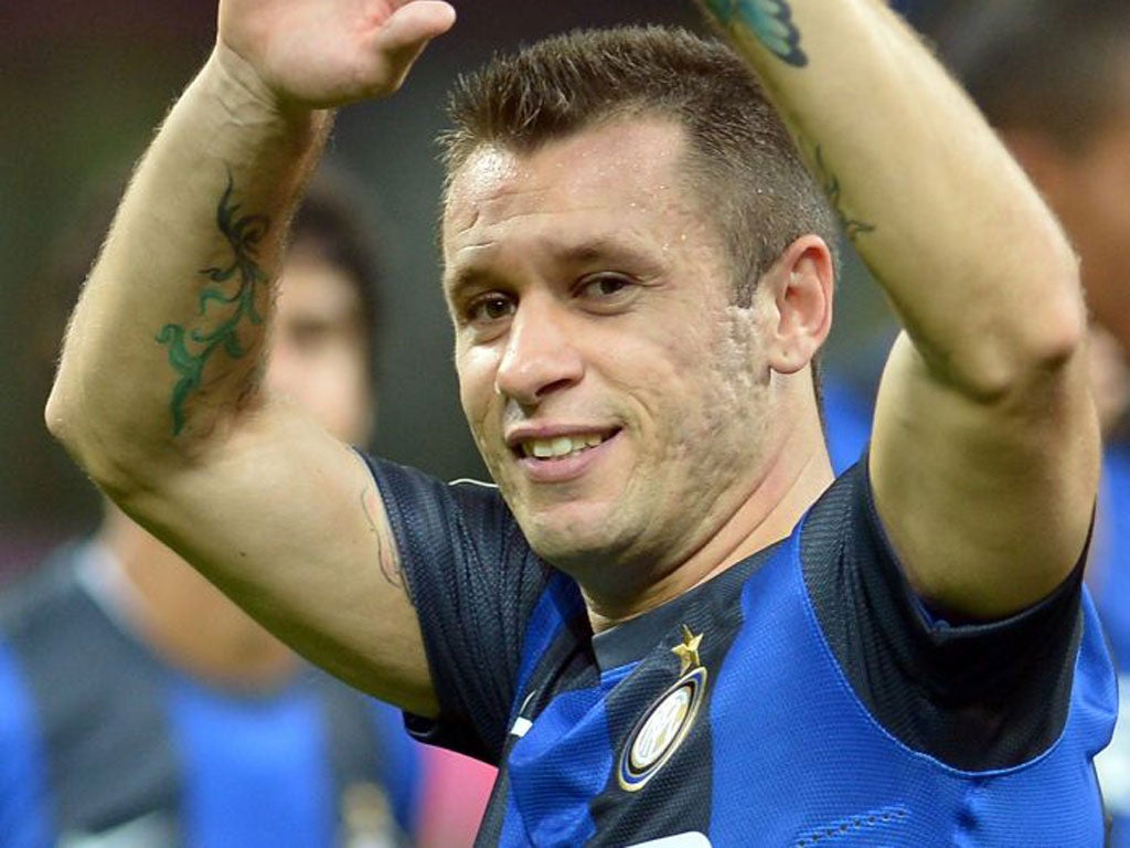 One of the big names who left Milan in the summer, Antonio Cassano, and joined Inter