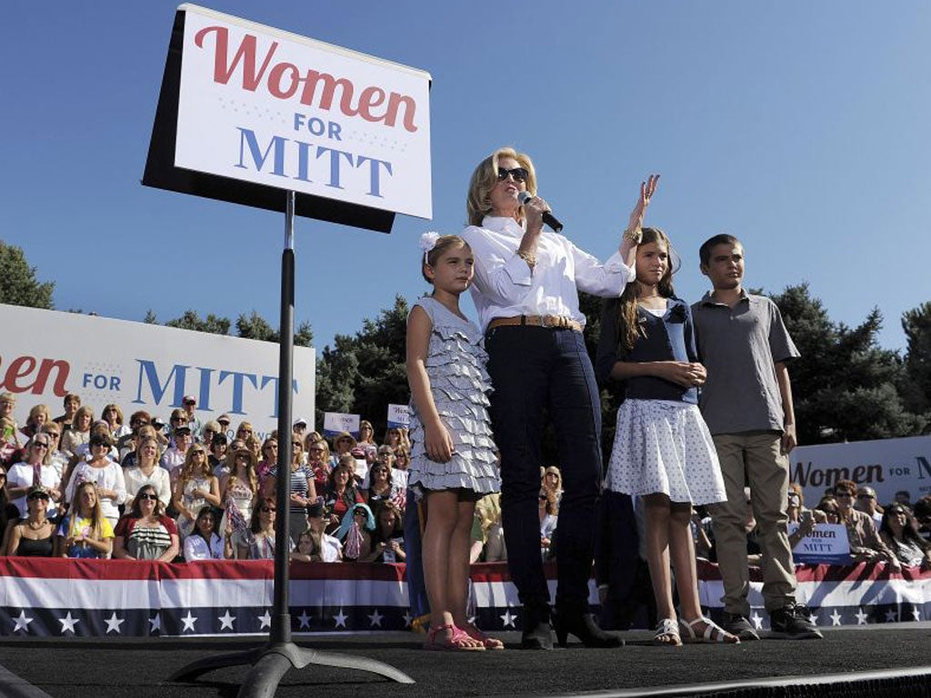 Ann Romney and grandchildren at a rally in Colorado earlier this week